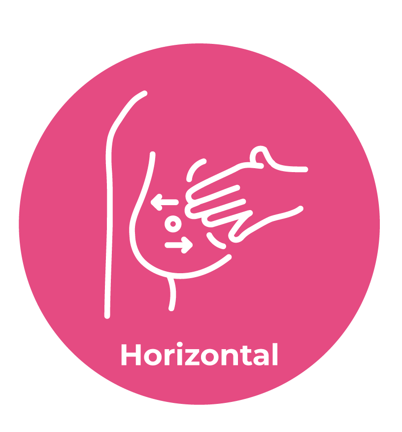 Autoexamen de mamas: movimientos horizontales de lado a lado